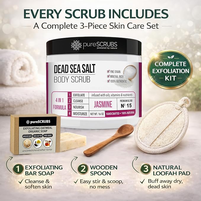 pureSCRUBS Premium Jasmine Body Scrub Set - Image 5