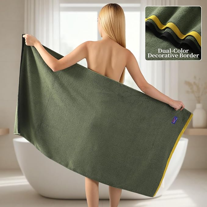 REDKISS 100% Cotton 2 Pack Luxury Bath Towels 27 x 54 Inches, Oversized Bath - Image 2