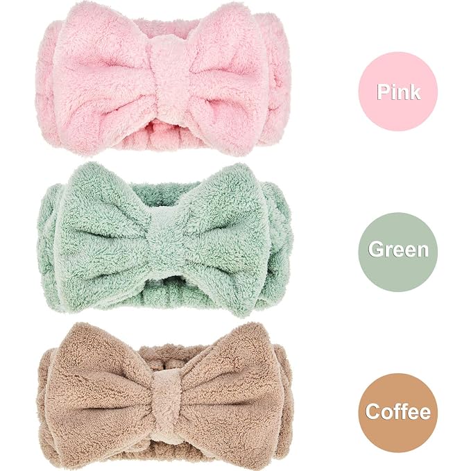 3 Pieces Towel Headbands for Women Makeup Headband for Washing Face Makeup Spa - Image 2