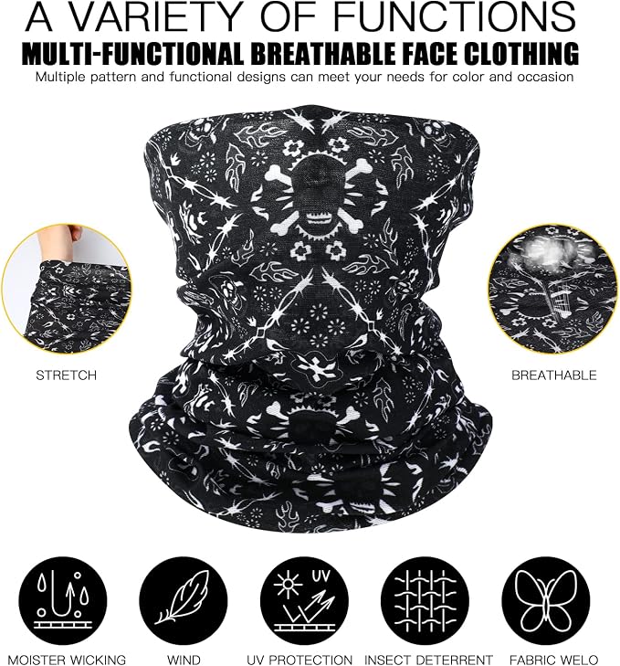 SATINIOR Summer Camo Neck Gaiter UV Protection Cooling Face Mask Sun Hood - Image 2