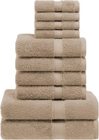 Superior Egyptian Cotton Pile 10 Piece Towel Set, Includes 2 Bath, 4 Hand by SUPERIOR