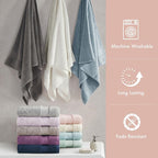 Madison Park Turkish 100% Cotton 600Gsm Luxury Premium Thick Soft Absorbent - Image 6