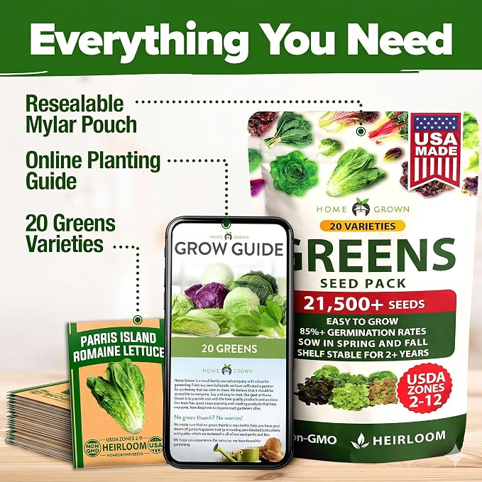 HOME GROWN 20 Variety Lettuce Seeds 21, 700+ Bulk Pack Heirloom Non-GMO - Image 5