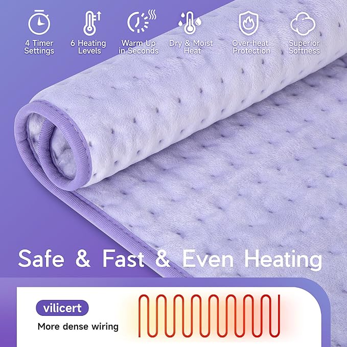 Heating Pad for Period Cramps, Heating Pad for Back/Neck/Shoulder Muscle Pain - Image 2