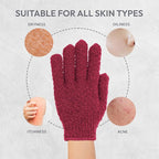 4 Pairs Exfoliating Gloves, 100% Nylon, Dual Texture Body Scrub - Image 6