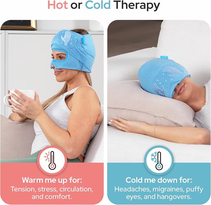 Migraine Relief Cap with Slide-Up Eye Mask - Image 5