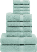 SUPERIOR Egyptian Cotton Pile 10 Piece Towel Set, Includes 2 Bath, 4 Hand by SUPERIOR