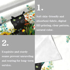 Accnicc 2 Pack Black Cat Bathroom Hand Towels Decorative Spring Floral Dish - Image 6