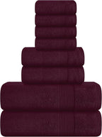 Belizzi Home 8 Piece Towel Set 100% Ring Spun Cotton, 2 Bath Towels 27x54 by Unknown