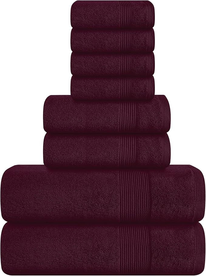 Belizzi Home 8 Piece Towel Set 100% Ring Spun Cotton, 2 Bath Towels 27x54 by Unknown