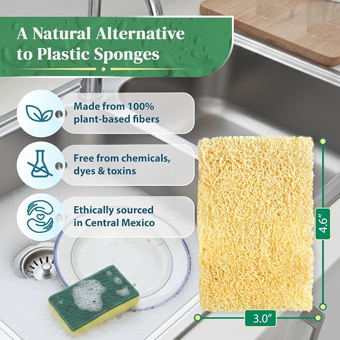Natural Loofah Kitchen Sponge - Image 2