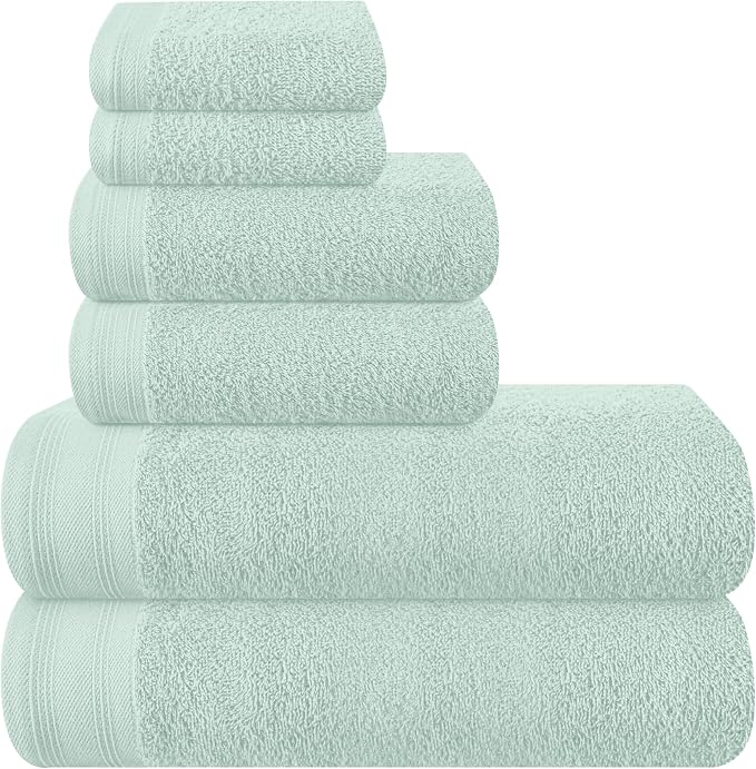 Ultra Soft 6 Pack Cotton Towel Set, Contains 2 Bath Towels 28x55 inch, 2 Hand by Unknown