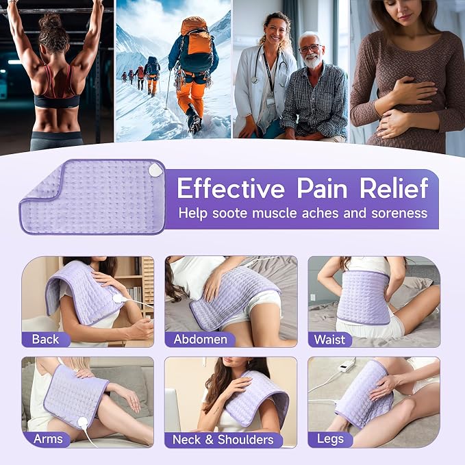 Heating Pad for Period Cramps, Heating Pad for Back/Neck/Shoulder Muscle Pain - Image 4