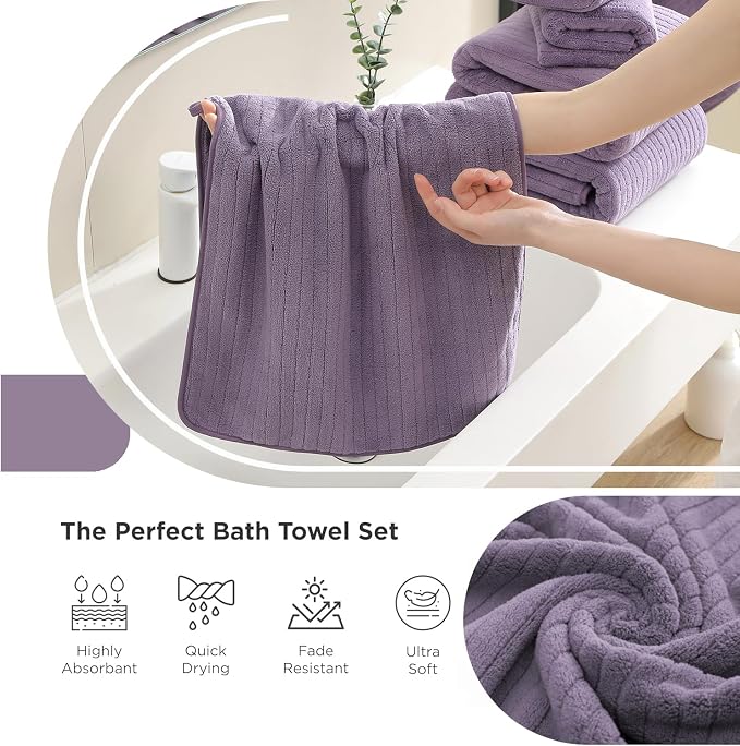 18 Piece Family Bath Towel Set Include 6 Bath Towels, 6 Hand Towels and 6 - Image 6