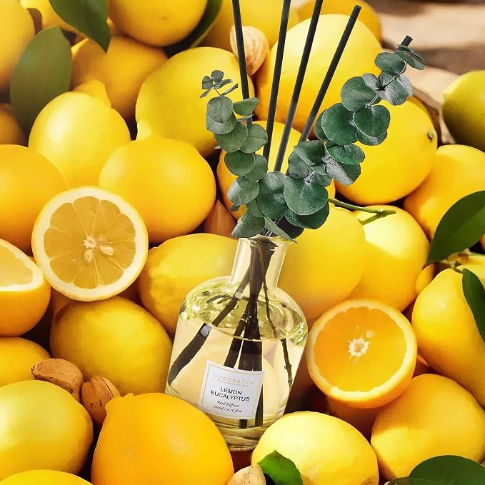 COCORRÍNA Lemon Eucalyptus Reed Diffuser – 6.76 oz Essential Oil - Image 3