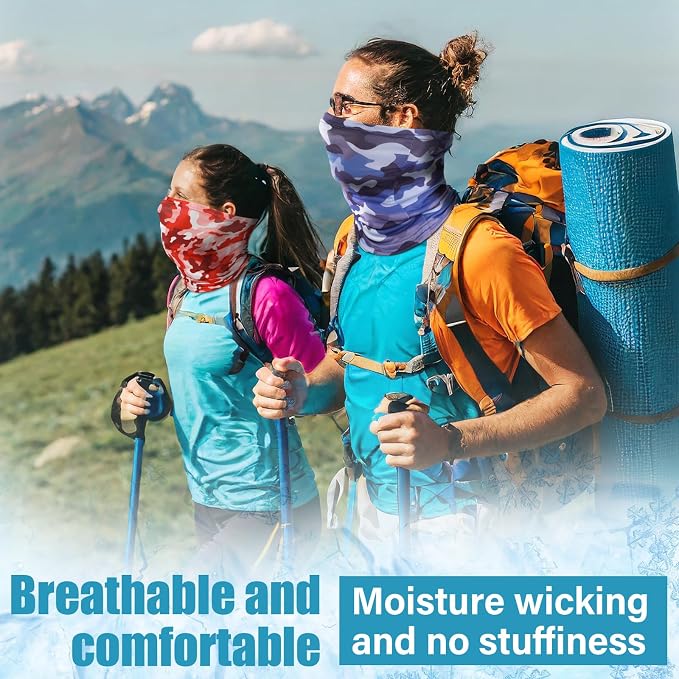 SATINIOR Summer Camo Neck Gaiter UV Protection Cooling Face Mask Sun Hood - Image 5