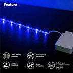 BestLuz Battery Operated LED Strip Lights 2X 3.33ft Flexible Blue LED Light - Image 3