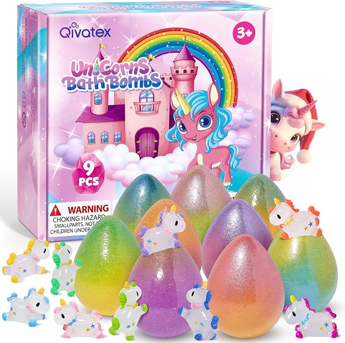 Qivatex Unicorn Bath Bombs for Girls by Qivatex