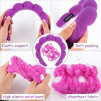 Zkptops Spa Headband for Washing Face Wristband Set Sponge Makeup Skincare - Image 5