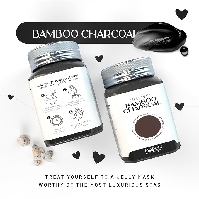 BRÜUN Jelly Mask Jar Bamboo Charcoal Peel-Off Face Care Rubber Mask | 23 fl oz - Image 5
