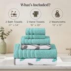 Modern Threads Natural Vine 6-Piece 100% Cotton Towel Set – Yarn Dyed Jacquard - Image 3