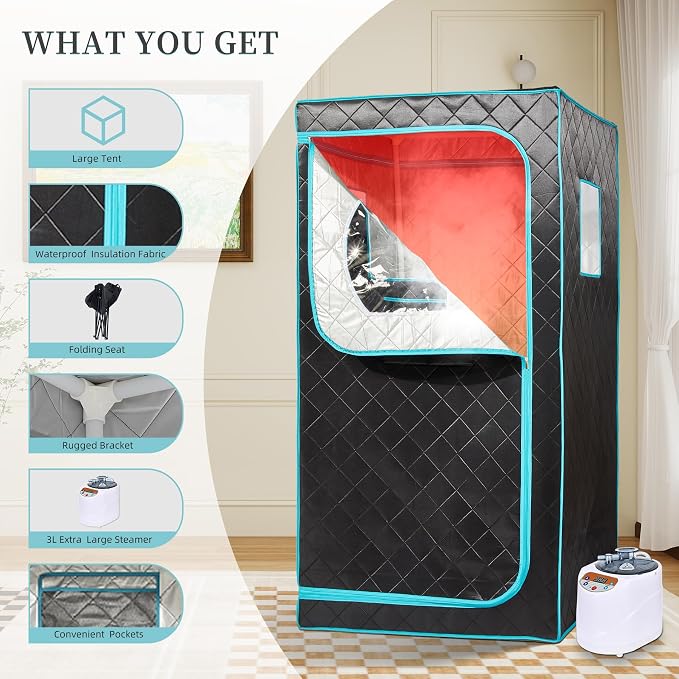 Portable Steam Sauna– Red Light Therapy Home Sauna Tent - Image 6
