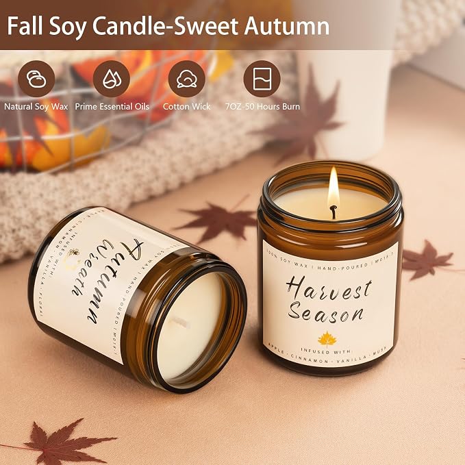 Auelife Scented Candles, 6 Pack Winter Candle Set, 42 oz Holiday Soy Candles - Image 3