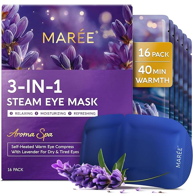 MAREE Heated Eye Masks for Dry Eyes – Steam Eye Mask Disposable – Lavender Self by MAREE