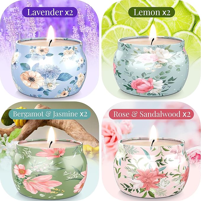 BlissfulOasis Scented Candles Set, 35.2 oz 8 Pack Home Scented Candles - Image 3