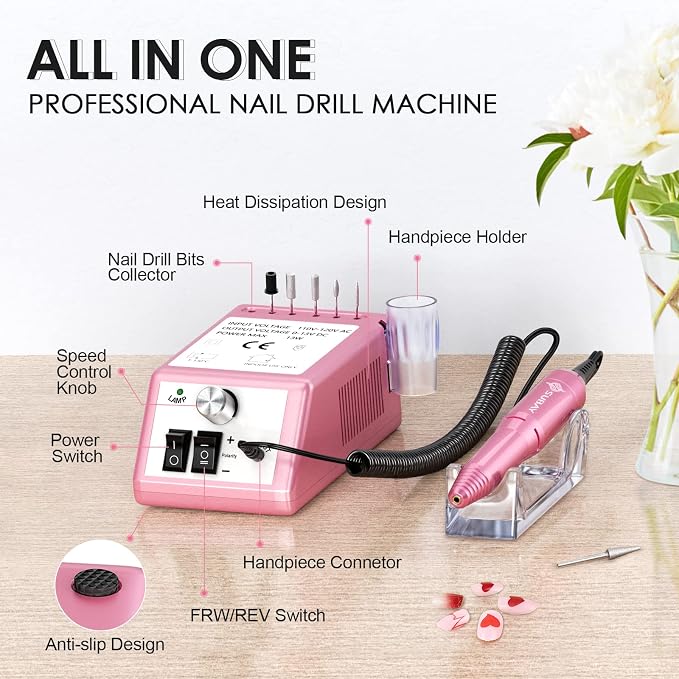 Subay Professional Finger Toe Nail Care Electric Nail Drill Machine Manicure - Image 2
