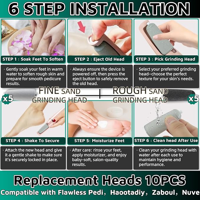 10 Pack Pedicures Replacement Heads - Image 4