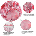 4 PCS Shower Caps for Women, Printing Bath Caps, Double Layers Shower Cap - Image 5