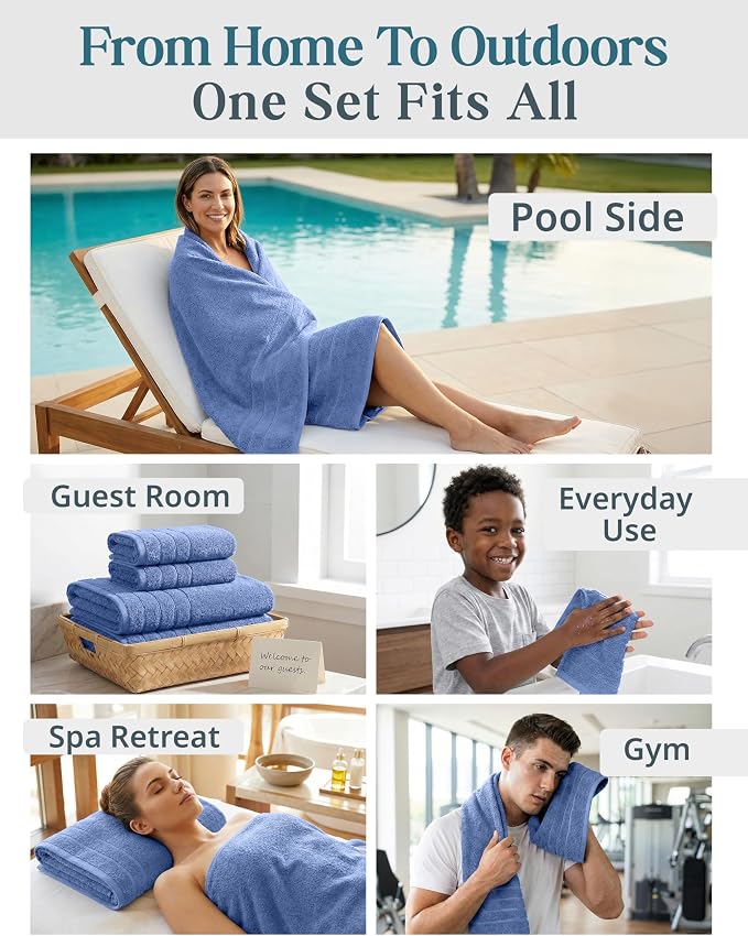 Casa Platino Cotton Bath Towel 18 Piece Set - Image 6