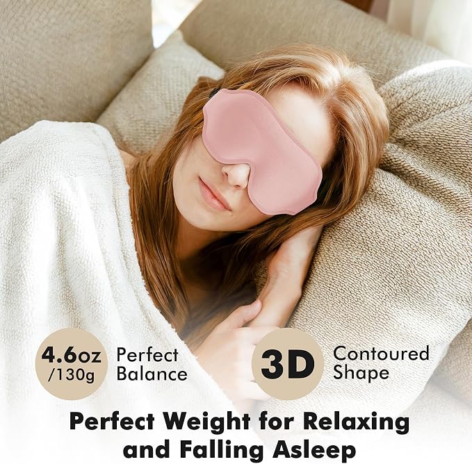 Sleep Eye Mask for Men Women, Weighted Sleeping Mask for Side Sleeper, Travel - Image 2