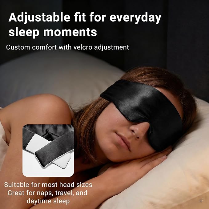 Silk Sleep Mask for Side Sleepers, Eye Mask for Sleeping Women Men, - Image 7