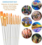 BOSOBO Paint Brushes Set, 4 Pack 40 Pcs Round Pointed Tip Paintbrushes Nylon - Image 3
