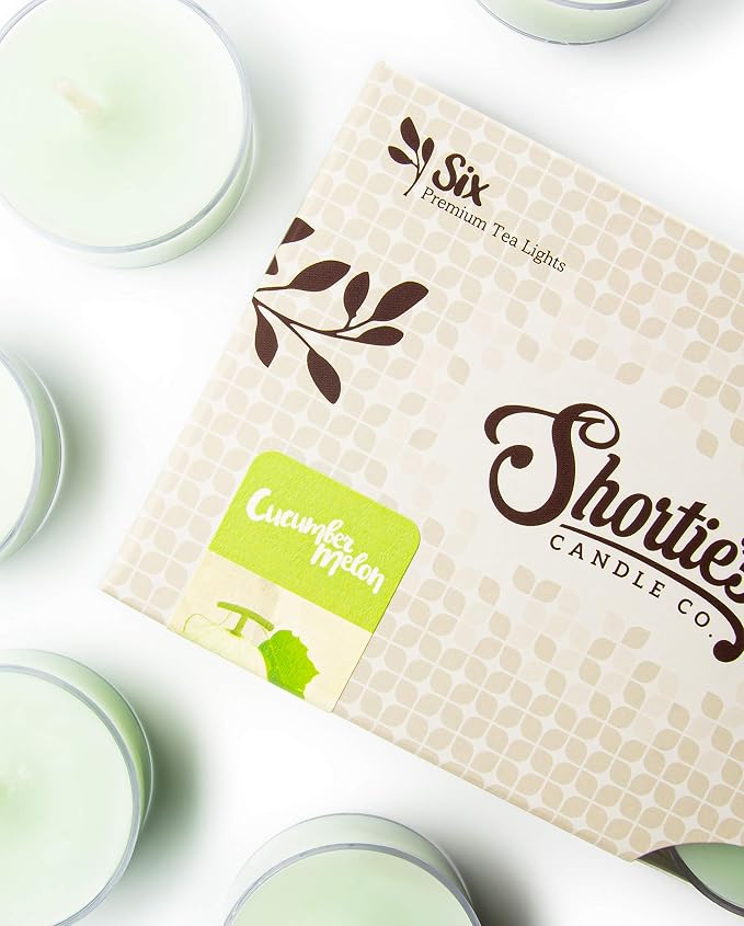 Shortie's Candle Company Cucumber Melon Premium Tealight Candles - Image 4