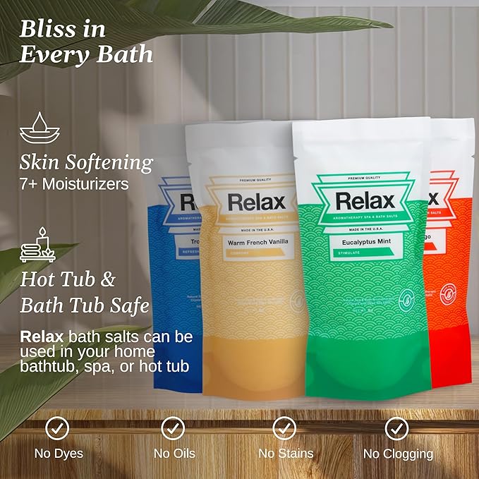 Relax Spa & Bath Aromatherapy Bath Salts Variety Pack - Image 3