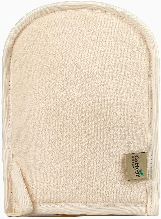 Premium Exfoliating Loofah Gloves – Natural Egyptian Loufa Sponge Body Scrubber by Cottegy