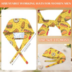 Adjustable Scrub Cap with Buttons & Sweatband, Working Hat with Elastic Tie Back - Image 4