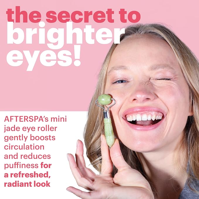 Mini Jade Eye Roller by Afterspa, Preppy Skincare, Gua Sha Facial Tools - Image 5