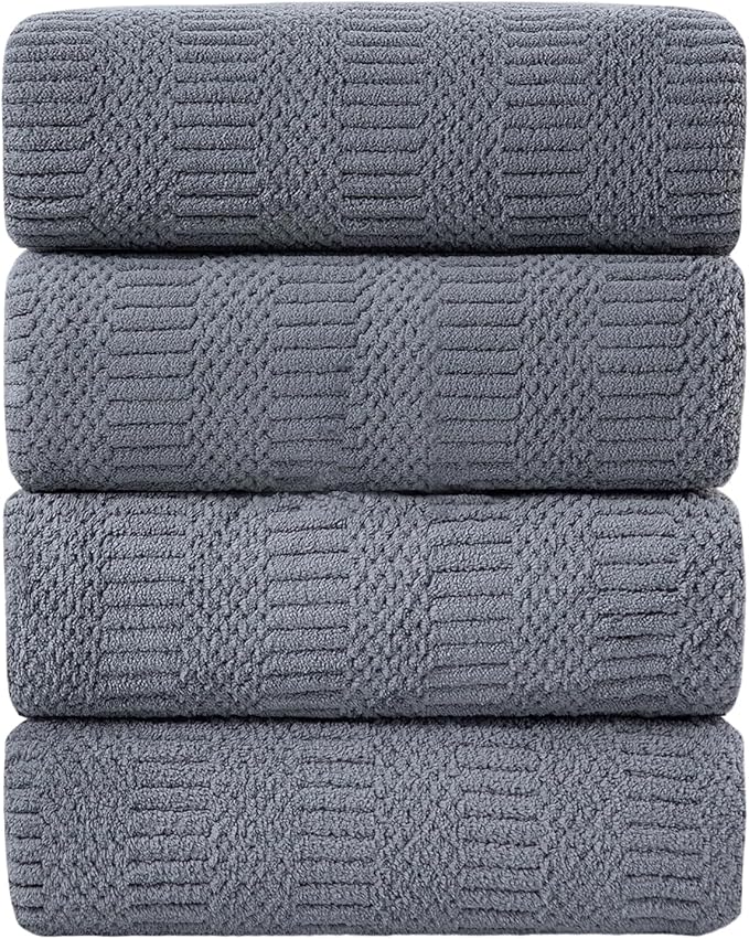 Ycosy 4 Pack Extra Large Microfiber Bath Towels Set, 35x70 inches, Less Lint by Ycosy