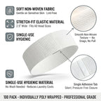 APPEARUS Disposable Stretch Facial Headbands, Snag-Free Adhesive Tab Closure - Image 2