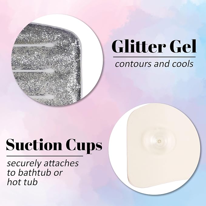 1pc Spa Pillow, Glitter Gel Cooling Bathtub Hot Tub Relaxation Cushion - Image 3