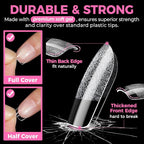 UNA GELLA Extra Short Square Oval Nail Tips 216pcs Pre-shaped Half Matte Square - Image 5