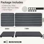 Set of 4 Bathroom Vanity Tray, Quick-Dry Diatomite Kitchen Tray - Image 3