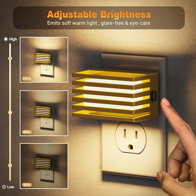 JandCase LED Night Light, Dimmable Plug in Night Light, Adjustable Brightness - Image 2