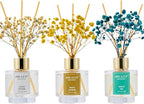 Airkeep Reed Diffuser Set of 3, Clean Cotton White Jasmine White Tea Oil Reed by Airkeep