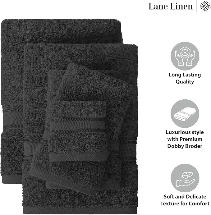 LANE LINEN Bath Towel Set of 18 – Premium 100% Cotton, 6 Bath, 6 Hand & 6 - Image 6