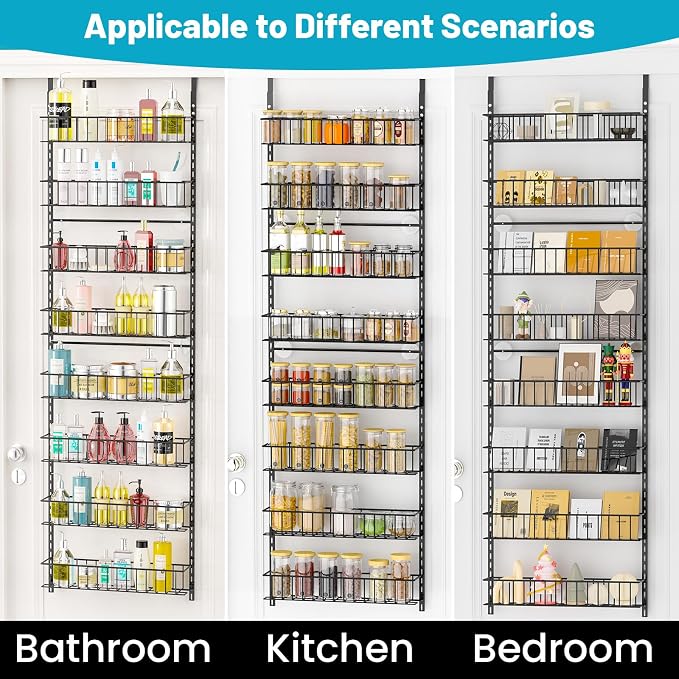 ElegantArray 8-Tier Pantry Door Oragnizer, Over The Door Pantry Organizer Rack - Image 4